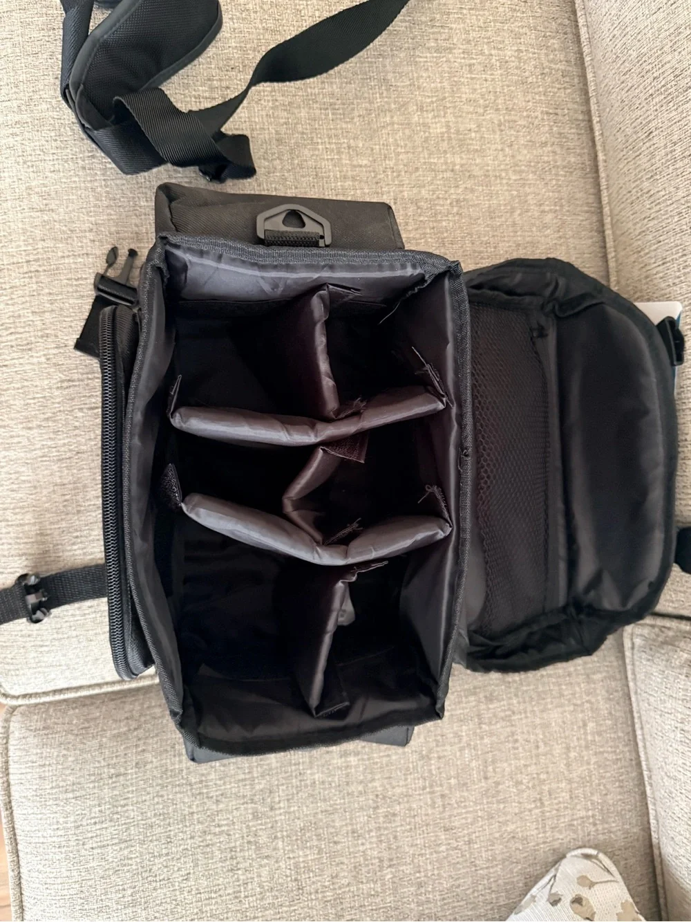 Black Camera Gadget Bag with Organized Compartments